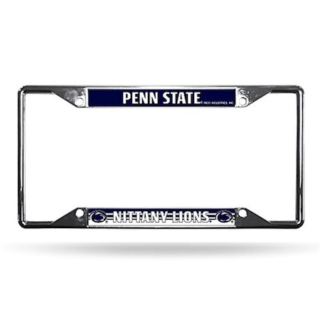 Penn State Nittany Lions License Plate Frame Chrome Ez View